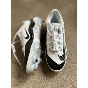 Nike Alpha Huarache Elite 4 Low Baseball Cleats White/black FD2745-101 Size 8